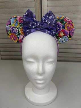 DISNEY Alice in Wonderland Flowers Minnie Ears/Headband Purple/Multi-OS